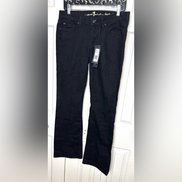 New 7 FOR ALL MANKIND Black Bootcut Denim Jeans Rhinestone Label NWT $235 Dark - Picture 12 of 12